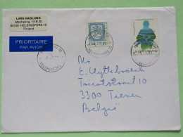 Finland 1993 Cover Helsinki To Belgium - Lion Arms - Soldier Finland Defense Forces - Briefe U. Dokumente