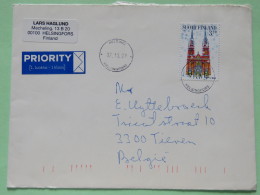 Finland 1997 Cover Helsinki To Belgium - Christmas - Church - Covers & Documents