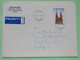Finland 1998 Cover Helsinki To Belgium - Christmas - Church - Lettres & Documents