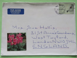 Finland 2005 Cover Helsinki To England - Sea Bird Lagopus Lagopus - Flowers - Briefe U. Dokumente