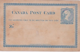 1872  N 2  - CANADA  Entier Postal - VIERGE - 1860-1899 Reinado De Victoria