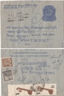 India  1978  -  20 (P)  Inland Letter  Registered  Used  From  JODHPUR RMS / 2  # 98729   Inde Indien - Inland Letter Cards