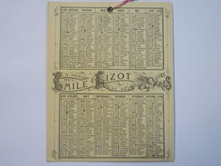 Petit Calendrier  PUB  Emile  LIZOT  à ST-MANDE   1880    - Kleinformat : ...-1900