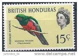 1962-67 HONDURAS Britannique 176** Oiseau, Issu De Série - Honduras Britannique (...-1970)