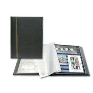 CLASSEUR A BANDE GRAND FORMAT LUXE EN CUIR 32 PAGES FOND NOIR - Encuadernaciones Y Hojas