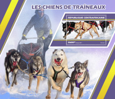 CENTRAL AFRICA 2017 ** Sledge Dogs Schlittenhunde Huskies S/S - OFFICIAL ISSUE - DH1727 - Autres Modes De Transport