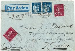 CTN-51B / GUINEE FR.SE LETTRE AVION BREST / KINDIA 18/11/1938 - Briefe U. Dokumente