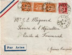 CTN-51B / GUINEE FR.SE LETTRE AVION BREST / FORECARIAH 8/4/1935 - Cartas & Documentos