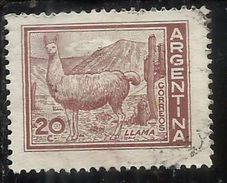 ARGENTINA 1959 1970 1961 LLAMA CENT. 20c USATO USED OBLITERE' - Used Stamps