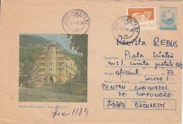 64334- BAILE HERCULANE CERNA HOTEL, TOURISM, REGISTERED COVER STATIONERY, 1989, ROMANIA - Hotel- & Gaststättengewerbe