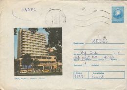 64342- TARGU MURES GRAND HOTEL, BUSS, CAR, TOURISM, COVER STATIONERY, 1987, ROMANIA - Hotel- & Gaststättengewerbe