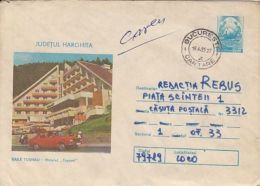 64343- BAILE TUSNAD- TUSNAD HOTEL, CAR, TOURISM, COVER STATIONERY, 1985, ROMANIA - Hotel- & Gaststättengewerbe