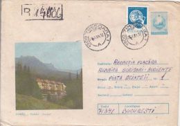 64344- DURAU HOTEL, TOURISM, REGISTERED COVER STATIONERY, 1989, ROMANIA - Hotel- & Gaststättengewerbe