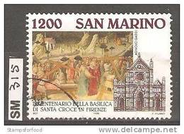 SAN MARINO 1995, Centenario Basilica S. Croce, L. 1200, Usato - Gebraucht