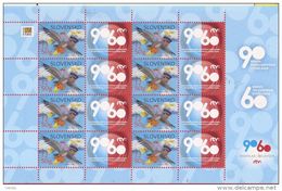 Slovaquie 2016 Feuillet De 8 Timbres Et 8 Coupons Philatélie Jeunesse Pigeon Voyageur Facteur - Blocks & Sheetlets