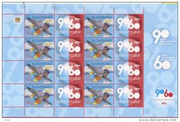 Slovaquie 2016 Feuillet De 8 Timbres Et 8 Coupons Philatélie Jeunesse Pigeon Voyageur Facteur - Hojas Bloque