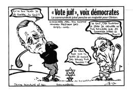 JudaÏsme.Judaïca.Juif-Israel.Jérusalem:  Golf  Mitterand-Bush Votez Juif Illustrée Par Lardie   10 X15  (voir Scan) - Jewish