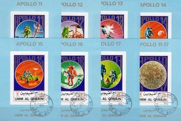 Apollo 11-17 Kosmos 1972 Qiwain A-H Block 95 O 40€ Imperforiert USA-Raumfahrt Blocs Ms Space-ships Ss Sheets Bf VAE - Collections