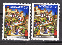 Monaco 1400 Variété Batiments Jaunes Et Roses Santons Et Village Neuf ** TB  MNH Sin Charnela - Errors And Oddities