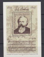 MiNr. 2764 (Block 69) Deutschland Deutsche Demokratische Republik    1983, 11. Jan. Blockausgabe: 150. Geburtstag Brahms - 1981-1990