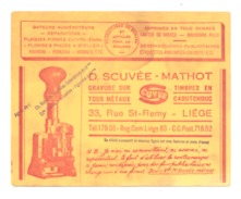 BUVARD Publicitaire Gravure D. SCUVEE - MATHOT à  LIEGE, Tampon, Dateur,  Timbre Caoutchouc,... (b211) - I