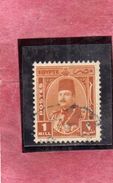 EGYPT EGITTO 1944 1950 KING FAROUK RE ROI 1m YELLOW BROWN USATO USED OBLITERE' - Gebraucht