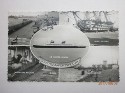 Postcard Southsea And Portsmouth SS United States Sally Port Clarence Pier Multiview RP My Ref  B11601 - Portsmouth