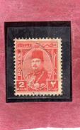 EGYPT EGITTO 1944 1950 KING FAROUK RE ROI 2m RED ORG USATO USED OBLITERE' - Used Stamps