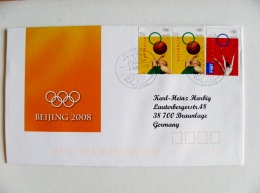 Cover Australia Olympic Games Beijing China 2008 Special Cancel Salisbury Basketball Gymnastics - Briefe U. Dokumente