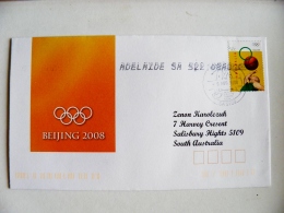 Cover Australia Olympic Games Beijing China 2008 Special Cancel Salisbury Basketball Adelaide - Lettres & Documents