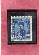 EGYPT EGITTO 1944 1950 1945 KING FAROUK RE ROI 22m DEEP BLUE USATO USED OBLITERE' - Usados