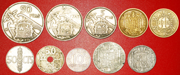 • GENERALISSIMO FRANCO (1936-1975): SPAIN ★ SET 10 COINS! LOW START★ NO RESERVE! - Sammlungen