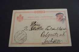 1032. Carte Postale Kingdom Of Serbia , Traleved Belgrade-Oelsnitz(Germany) 1903 - Prephilately