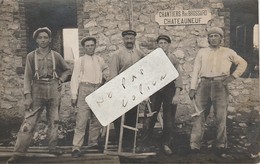 CHATEAUNEUF   - Chantiers  R. De BROSSARD - Ouvriers  Qui Construisent Une Maison ( Carte Photo )   Rare - Other & Unclassified