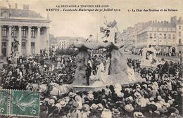 44-NANTES- CAVALCADE HISTORIQUE DU 31 JUILLET 1910, LE CHAR DES DRUIDES ET DU DOLMEN - Nantes