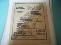 ANCIENNE PUBLICITE LA REINE DES CAMIONNETTE UNIC  MERCIER - Vrachtwagens