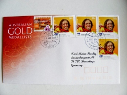 Cover Australia Olympic Games Beijing China 2008 Special Cancel Salisbury Gold Medalists Medal Athletics Hooker - Briefe U. Dokumente