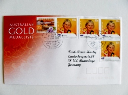 Cover Australia Olympic Games Beijing China 2008 Special Cancel Salisbury Gold Medalists Medal Swimming Jones - Lettres & Documents