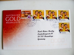 Cover Australia Olympic Games Beijing China 2008 Special Cancel Salisbury Gold Medalists Medal Sailing - Cartas & Documentos