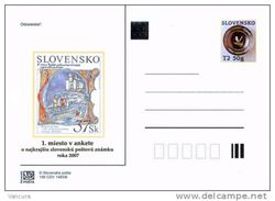 Slovaquie 2008 CDV 156 Plus Beau Timbre De L'année Château De Bratislava - Postkaarten