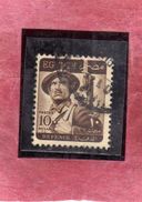 EGYPT EGITTO 1953 1956 SOLDIER SOLDATO 10m DARK BROWN USATO USED OBLITERE' - Usados