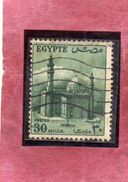 EGYPT EGITTO 1953 1956 MOSCHEA MOSQUE OF SULTAN HASSAN 30m DULL GREEN USATO USED OBLITERE' - Usados