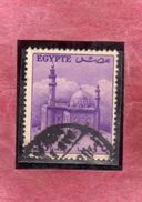 EGYPT EGITTO 1953 1956 1955 MOSCHEA MOSQUE OF SULTAN HASSAN 35m VIOLET USATO USED OBLITERE' - Usados