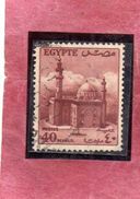 EGYPT EGITTO 1953 1956 1955 MOSCHEA MOSQUE OF SULTAN HASSAN 40m RED BROWN USATO USED OBLITERE' - Usados