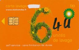 # Carte A Puce Portemonnaie  Lavage BP - Fleurs - Orange - 6u - Puce2? - Offerte Gratté + 4u Marqueur - Tres Bon Etat - - Car Wash Cards