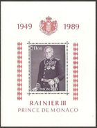 MONACO 1989 YT BLOC 45A BRUN-GRIS NEUF ** - PRINCE RAINIER III - Errors And Oddities