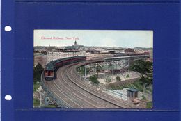 POSTCARDS-U.S.A. - New York -1930's -  Elevated Railway    -  Train-Viaduct - Uncirculated - Trenes