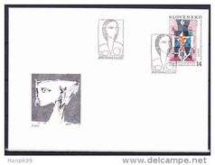 FDC 13 SLOVAQUIE 1993 Mi 174 Yv 140 EUROPA Art Contemporain Femme Avec Cruche De CUNDERLIK - FDC