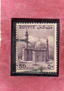 EGYPT EGITTO 1953 1956 1955 MOSCHEA MOSQUE OF SULTAN HASSAN 50m VIOLET BROWN USATO USED OBLITERE' - Usados