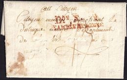 ARMÉE DE SAMBRE ET MEUSE. 1795. PORT DU LA VALLÉE. MARQUE POSTALE "D.ON F ARM. DE SAMBRE ET MEUSE". - Army Postmarks (before 1900)